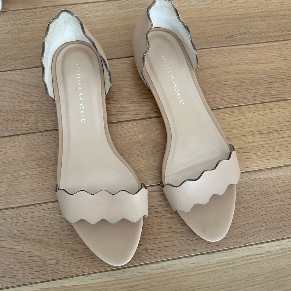 Loeffler Randall Beige Scalloped Sandals